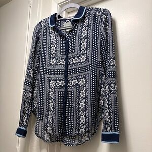 Anthropologie / Maeve blue patterned shirt - size 0